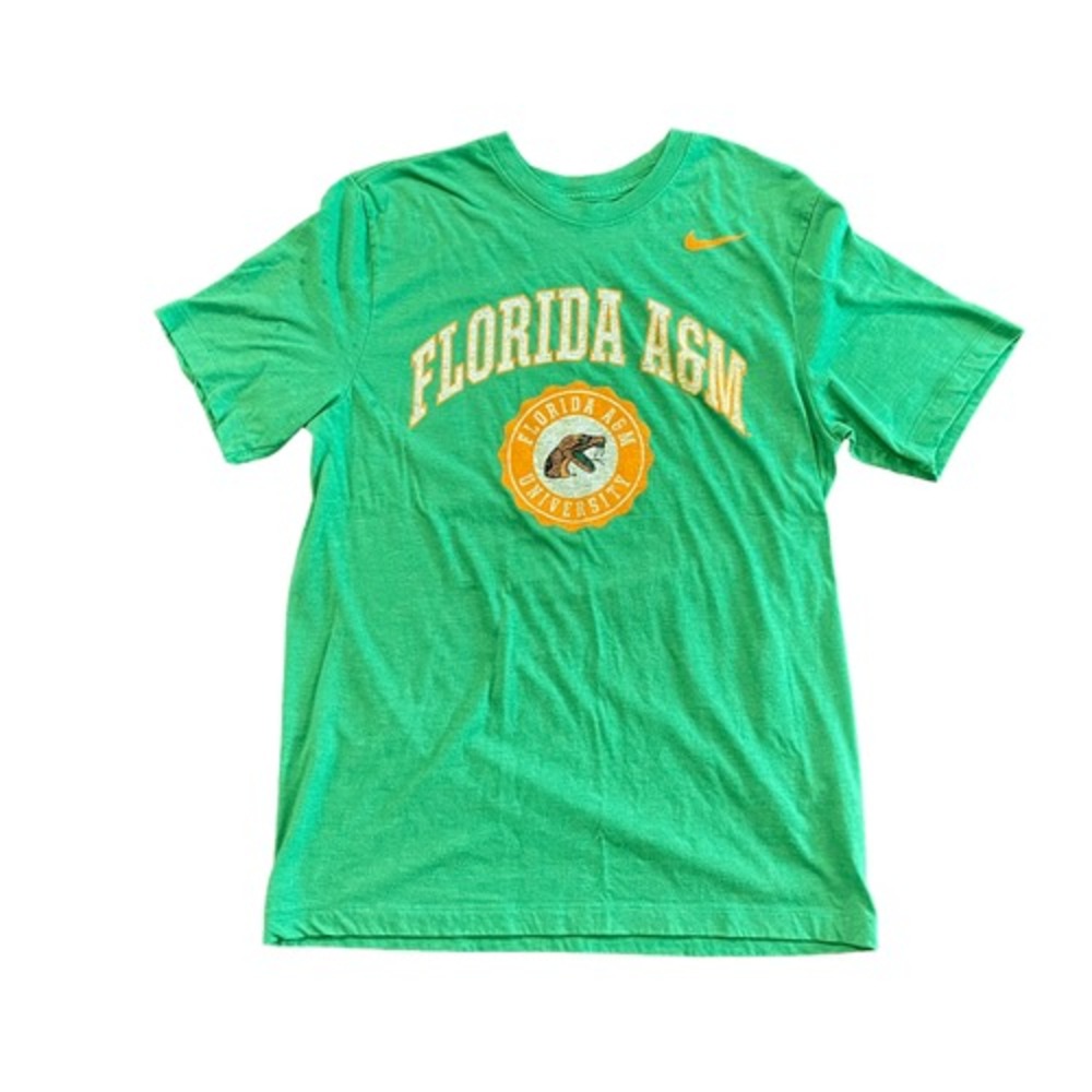 Nike Men's Florida A&M Rattlers Green Dri-FIT Cotton T-Shirt size M